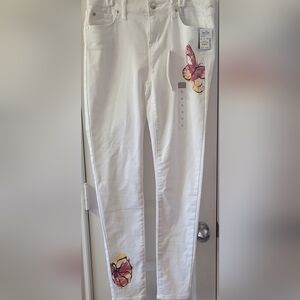 Womens Truth & Theory White Skinny Jeans